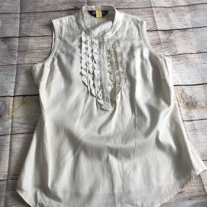 Vineyard Vines Tops - Vineyard Vines Silk Top ruffle neck size 8 beige Vineyard Vines Tops - Vineyard Vines Silk Top ruffle neck size 8 beige